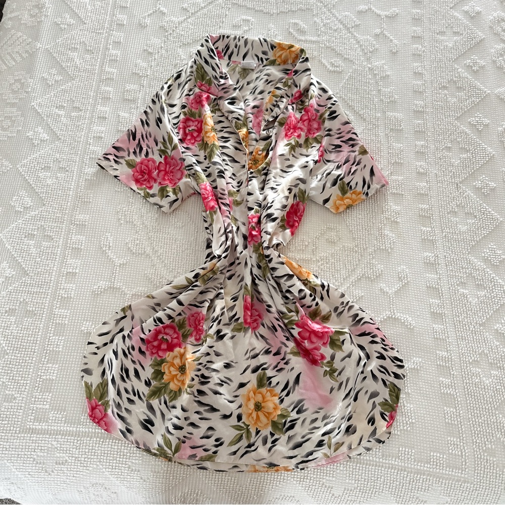 Secret Treasures Floral Mini Dress - Pink, Yellow, Black